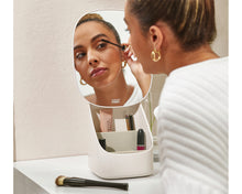 Cargar imagen en el visor de la galería, Espejo con pedestal y organizador de cosméticos VIVA