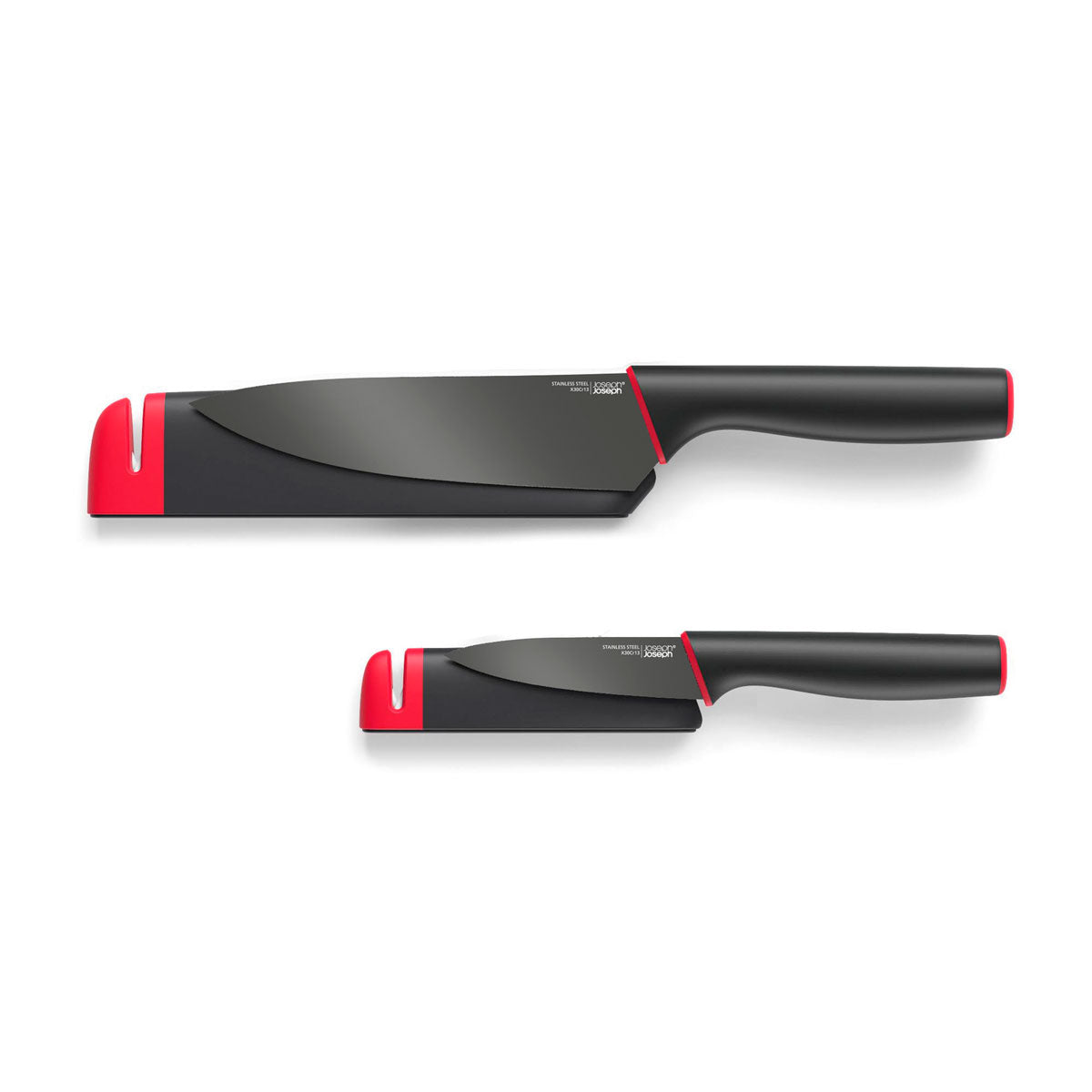 Cuchillos x2 con funda y afilador Slice & Sharpen