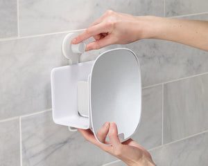Organizador de ducha compacto EasyStore con espejo