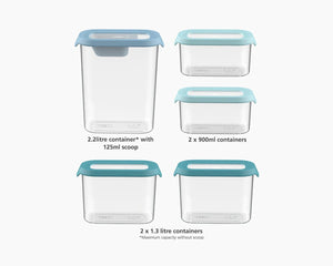 Set de recipientes contenedores para almacenamiento CupboardStore x5